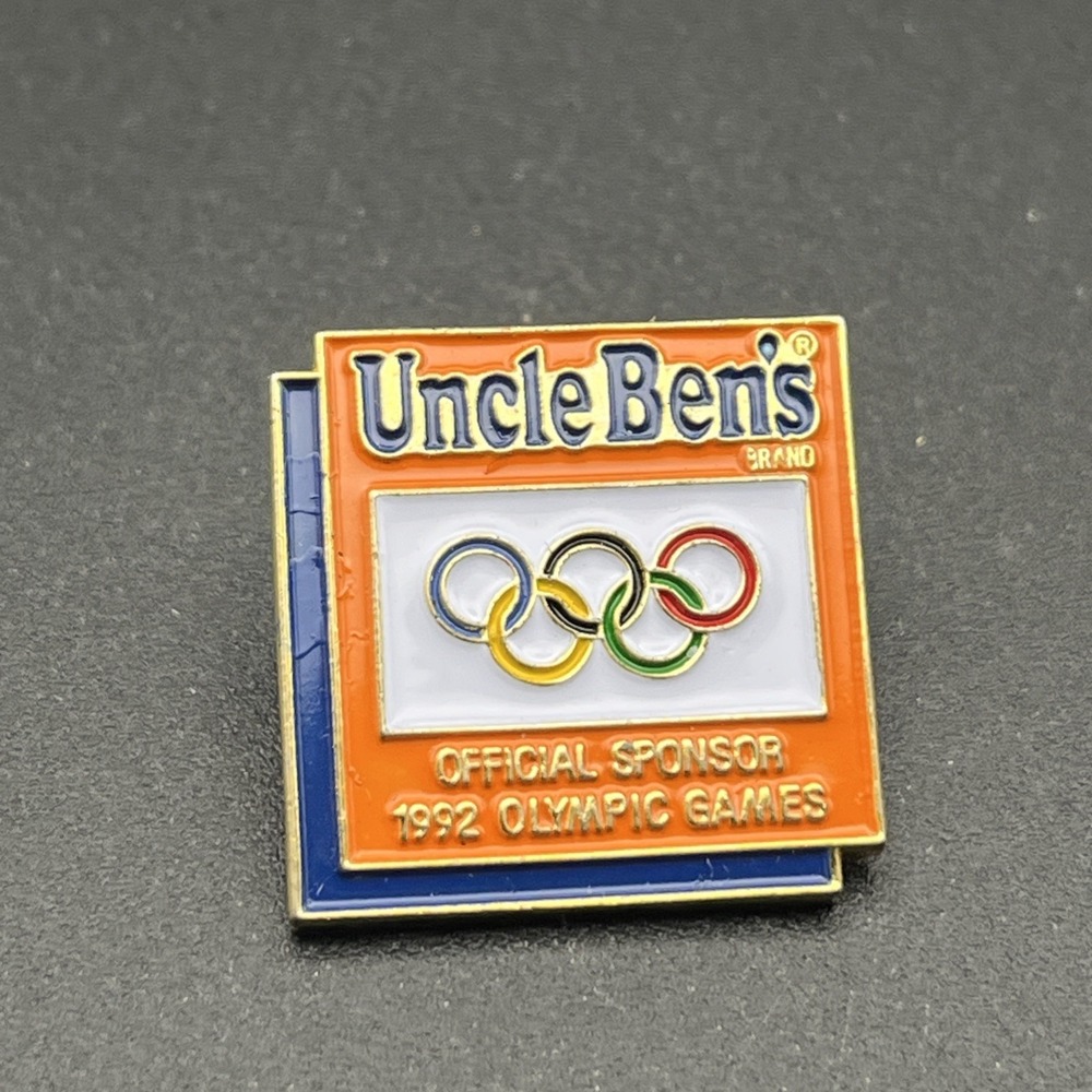 Vintage Olympic Games 1992 Barcelona Uncle Ben's Rice Sponsor Lapel Hat Pin